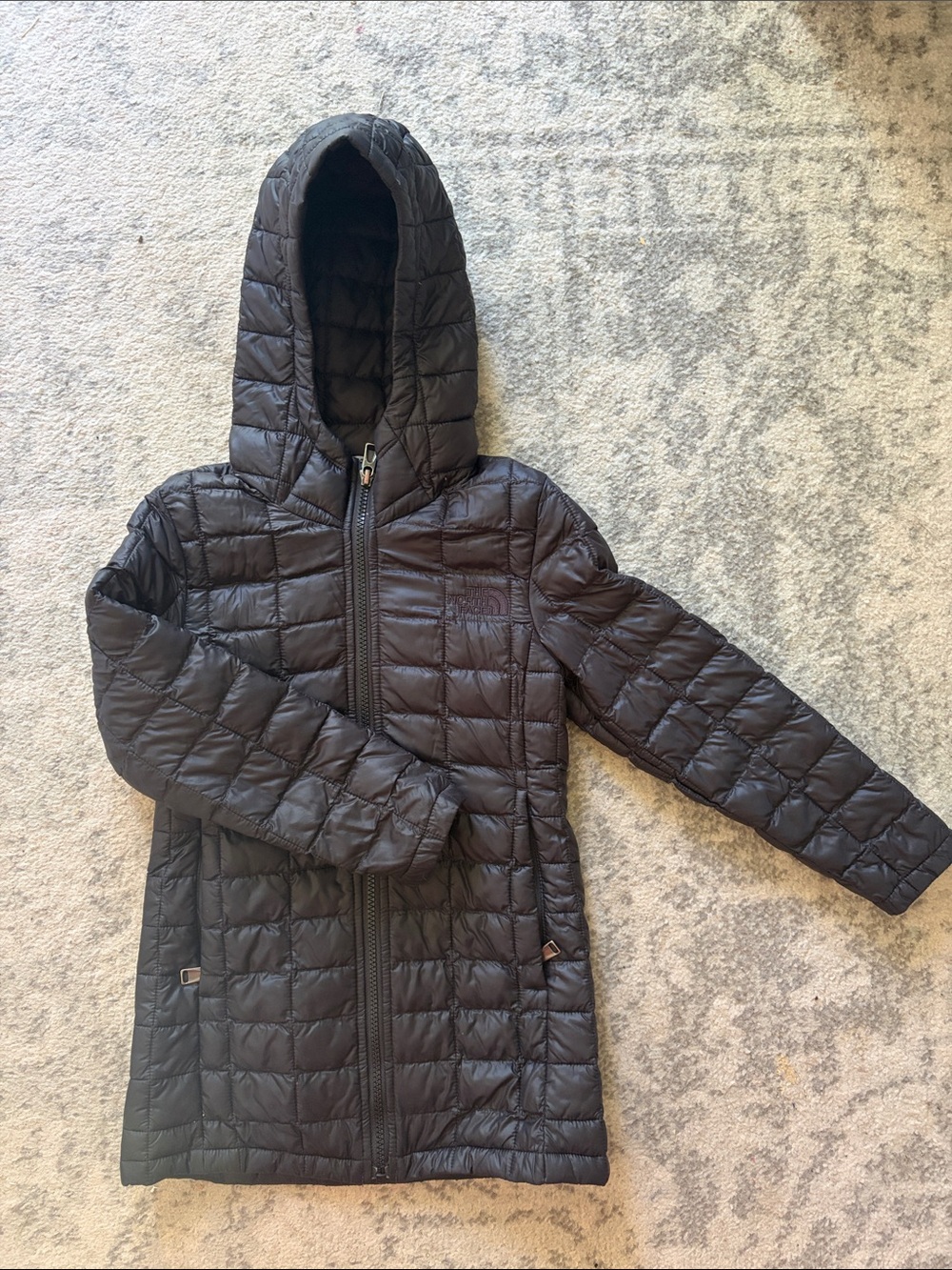 North Face Kids Black Quilted Hooded Puffer Jacket | XXS size 5